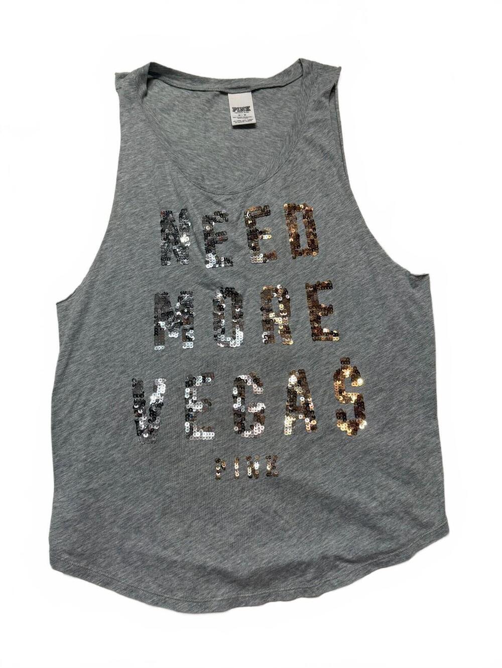 Pink By Victoria's Secret Need More Vegas Gray Tank Size M
